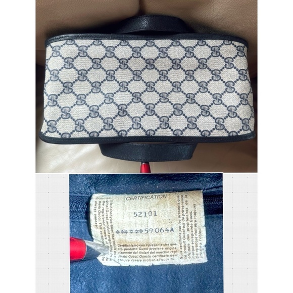 Authentic Vintage Gucci Monogram Canvas Black Leather Crossbody Bag - Picture 5 of 16